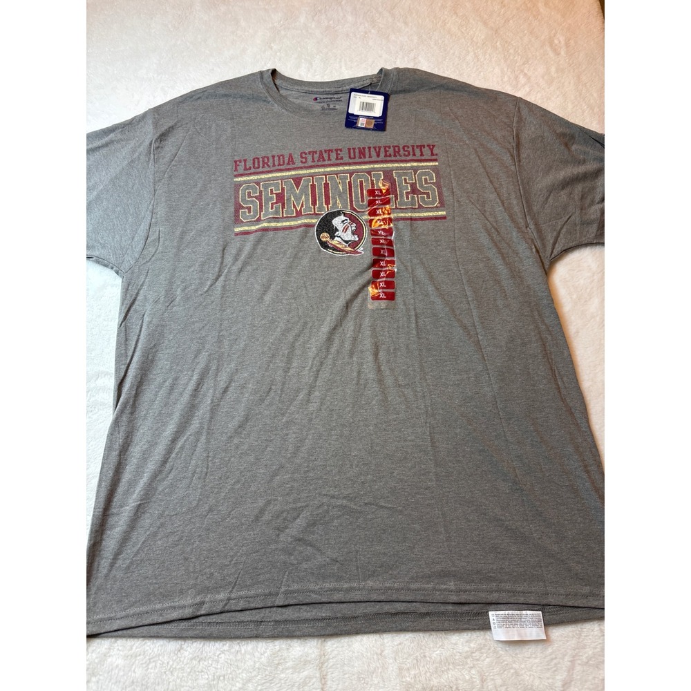 Champion Florida State University Seminoles T-Shirt Gray Mens XL FSU NCAA